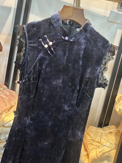 New Chinese Style Cheongsam – Blue Elegant Daily Dress