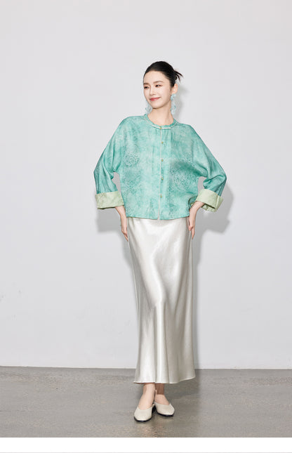 Chic High-End Diagonal Cut Satin Mermaid Skirt