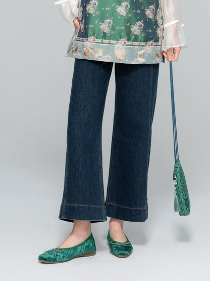Elegant Petite Straight-Leg Jeans, High-Waist Design