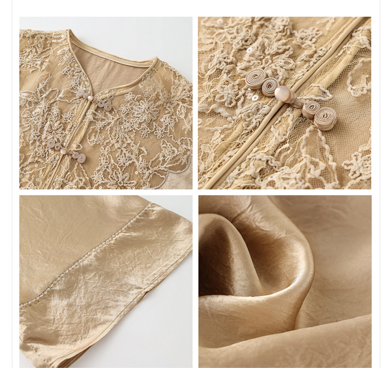 New Chinese Style Embroidered Jacket Skirt Set | Heavy Bead Lace Patchwork