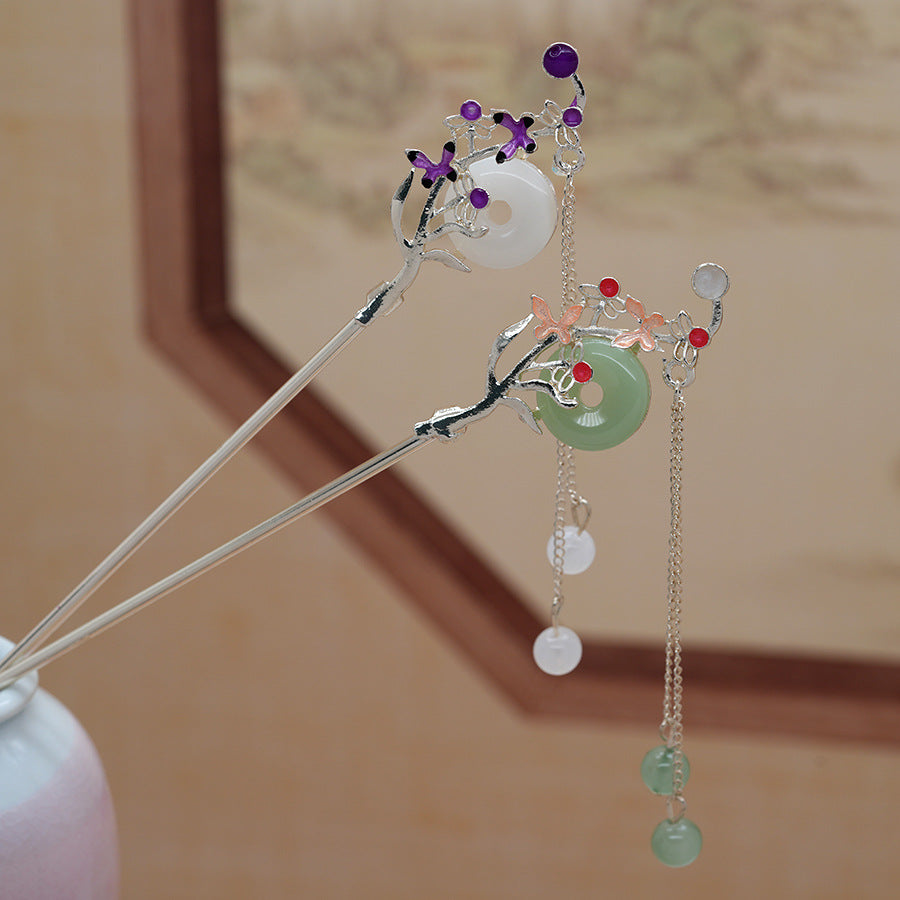 Butterfly Tassel Hairpin | New Chinese Style Elegant Hanfu Step Hair Accessory