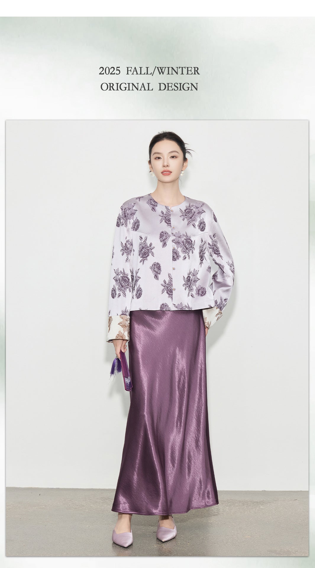 High-End Stylish Satin Jacquard Jacket for Women