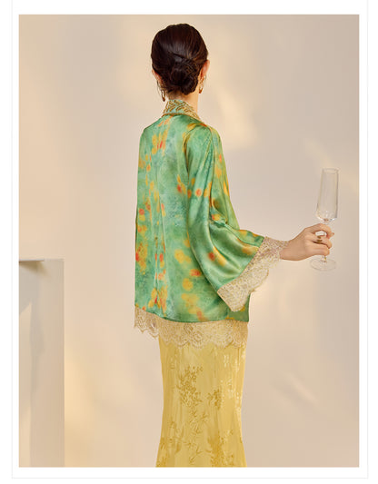 Elegant New Chinese Embroidered Jacquard Cardigan & Strap Dress Set