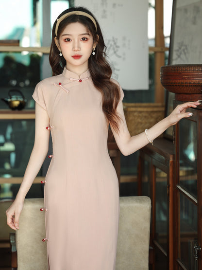 2025 Spring Summer Cheongsam – Slim Fit Artistic Chinese Dress