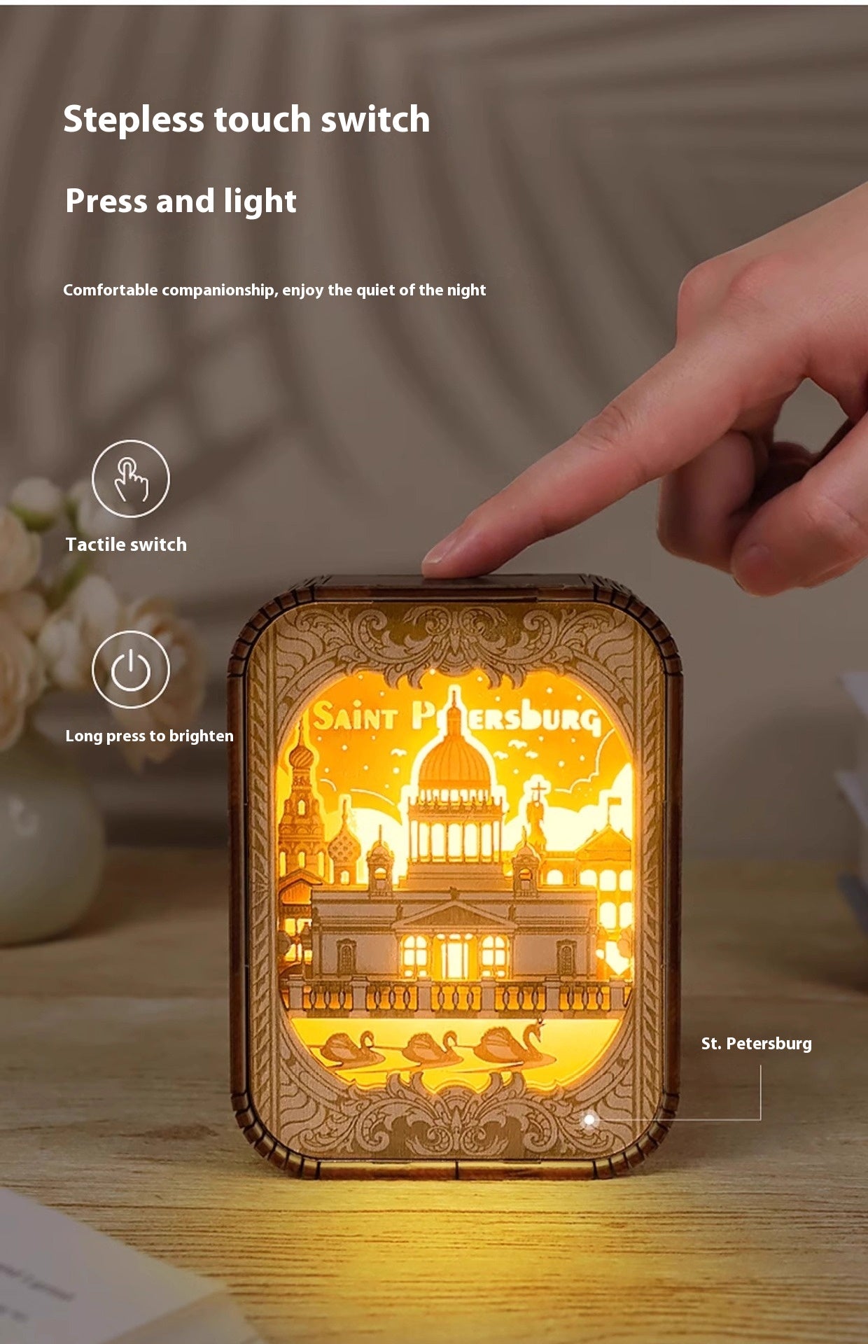 3D London City Wood Carving Lamp Night Light Mid-Autumn Gift