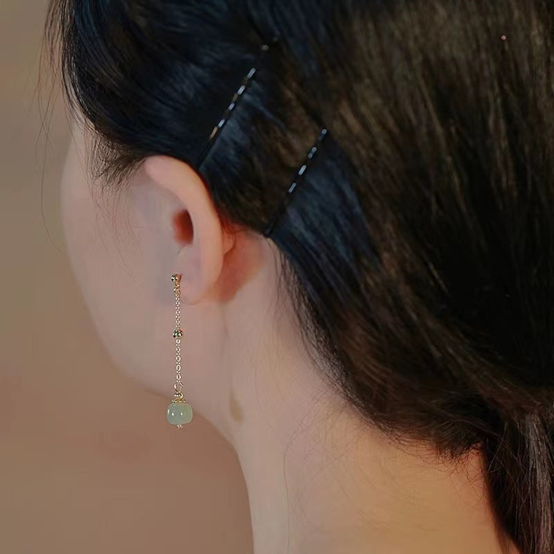 Elegant Chinese Style Earrings | Simple Versatile Ear Hook Clip Jewelry for Women