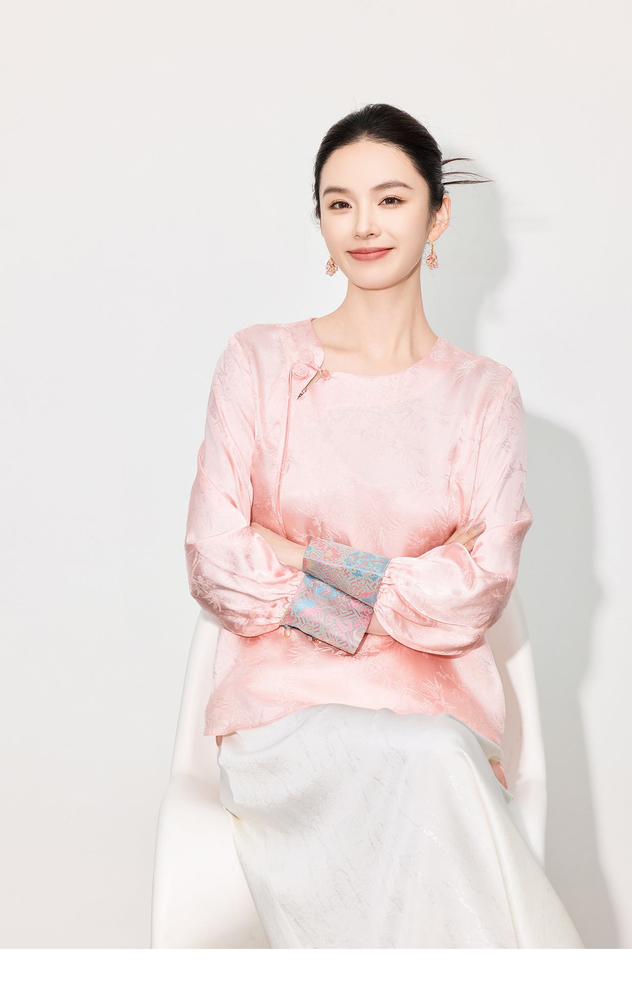 Stylish Retro Long Sleeve Jacquard Shirt