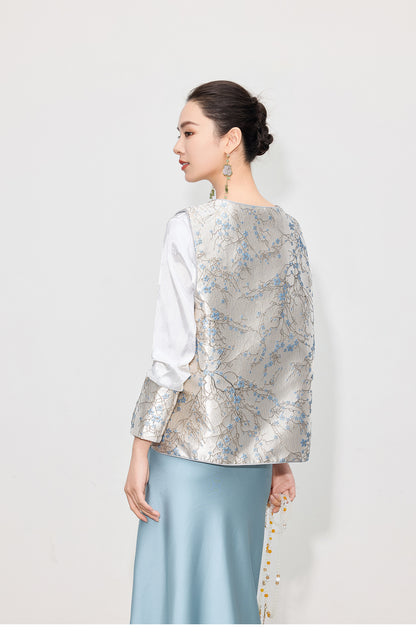 High-End Chinese Fashion Jacquard Vest Top