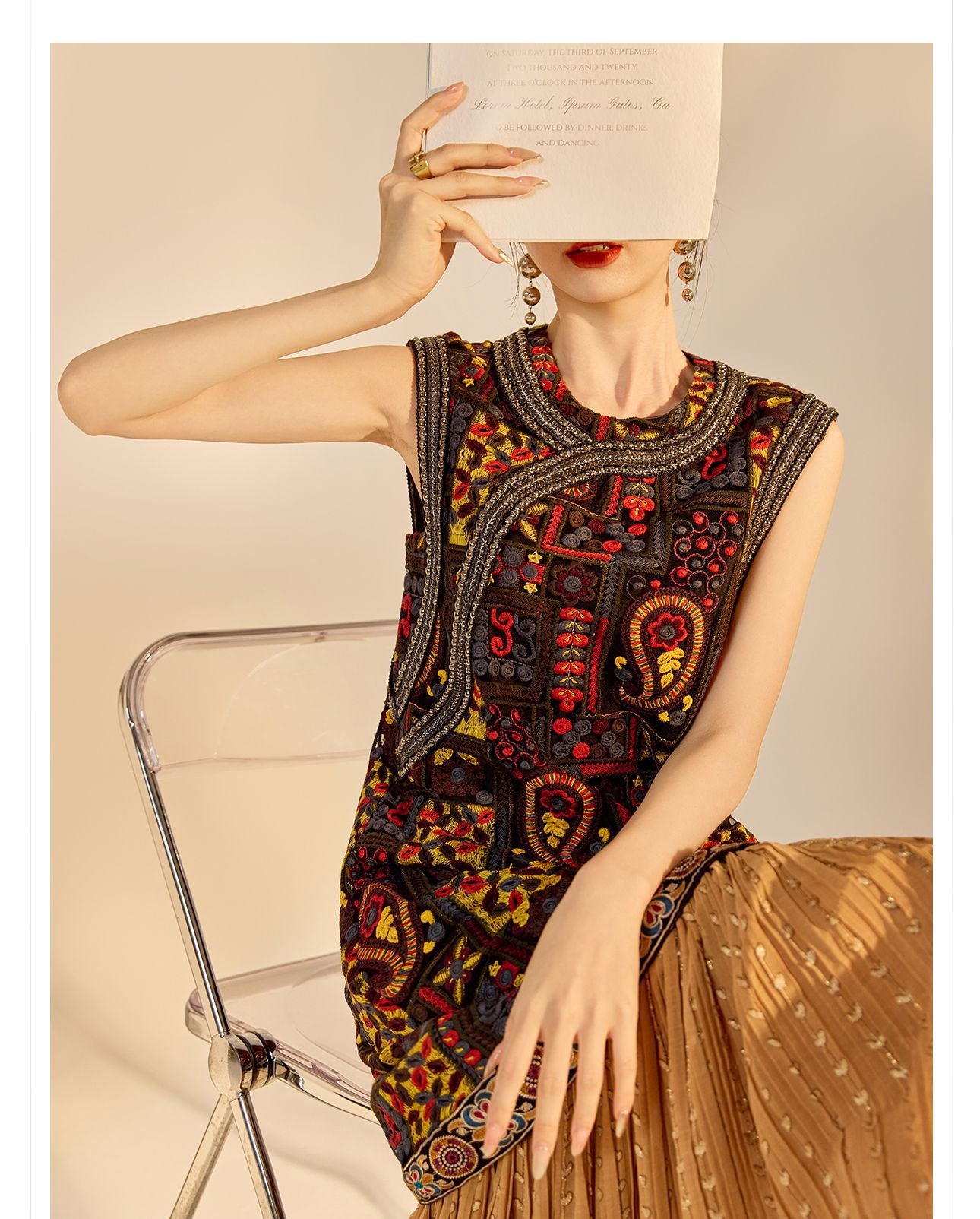 High-End Summer Dress for Women |New Chinese Style Embroidered Long Dress