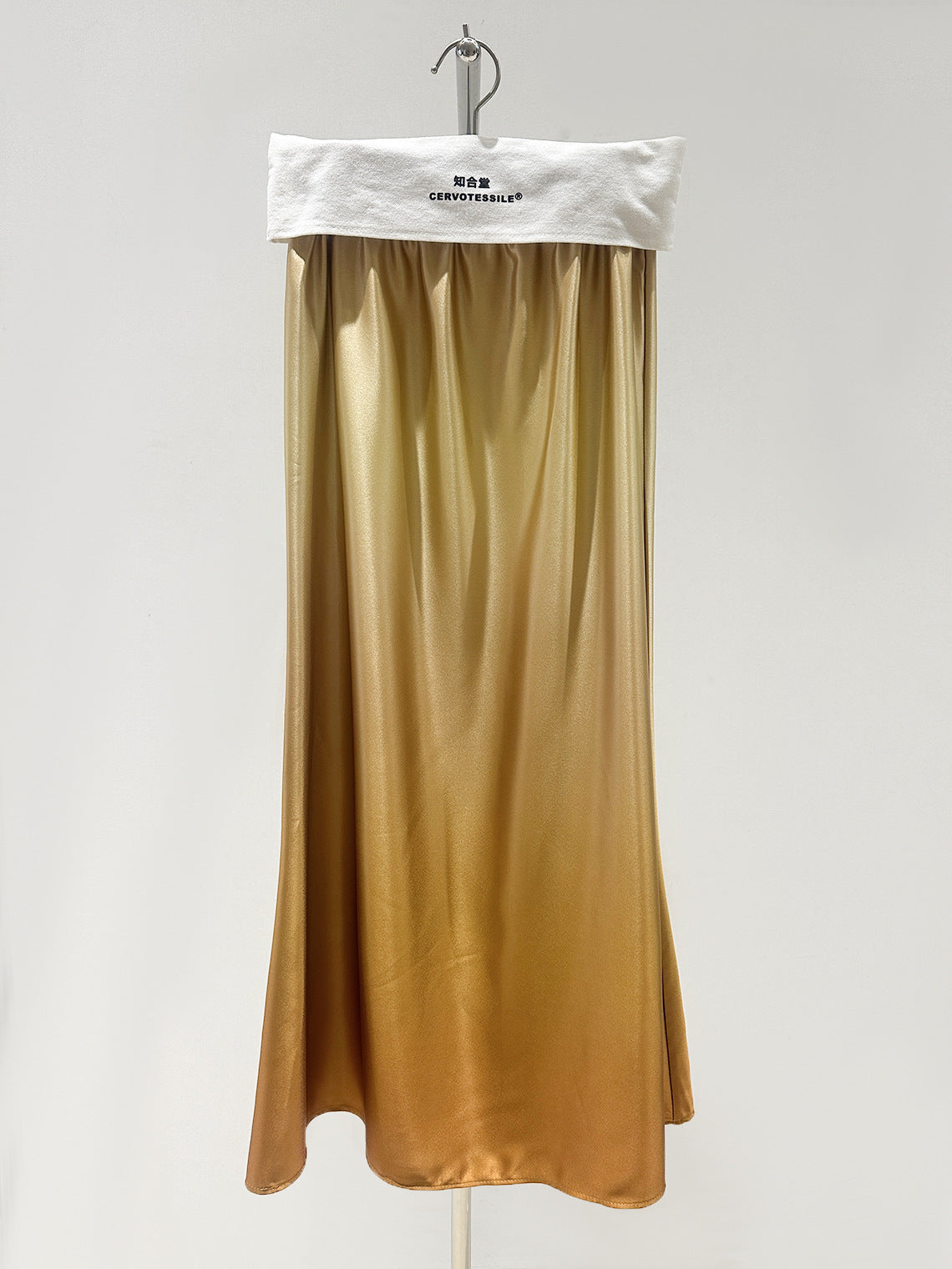 Luxury Acetate Satin Midi Skirt — Gradient High-End Mermaid Style