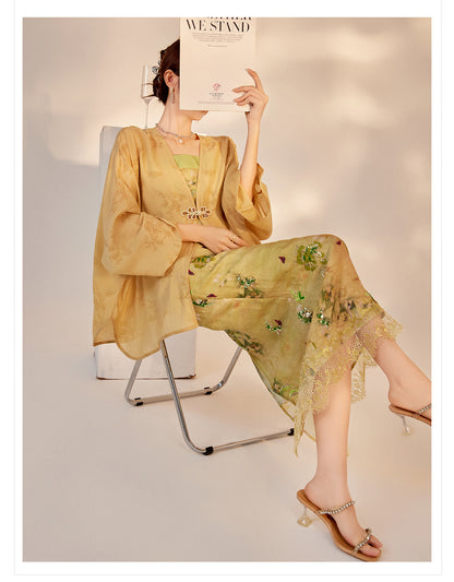 Elegant Jacquard Rayon Shirt New Chinese Style Loose Top