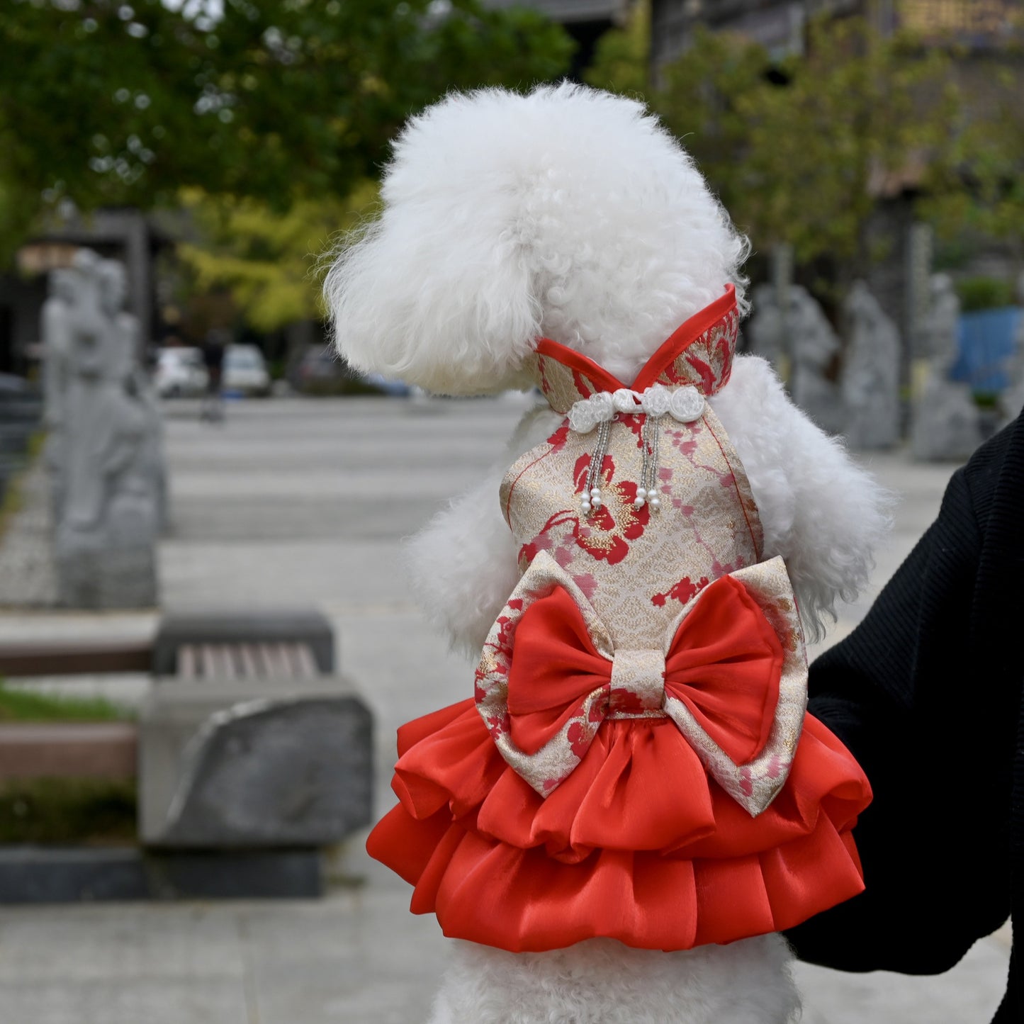 Chinese Style Pet Cheongsam Princess Style Tang Suit Dog Cat Dress Teddy Bichon Clothes