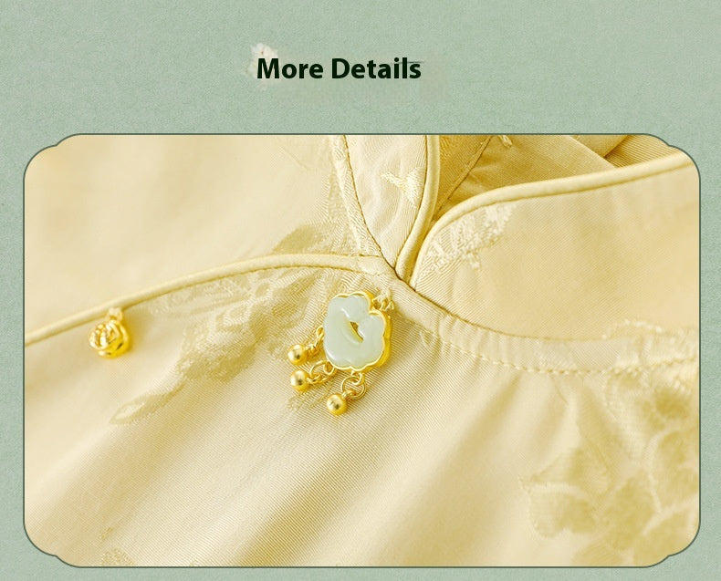 National Style Hanfu-Inspired Summer Set — Top & Pants for Children