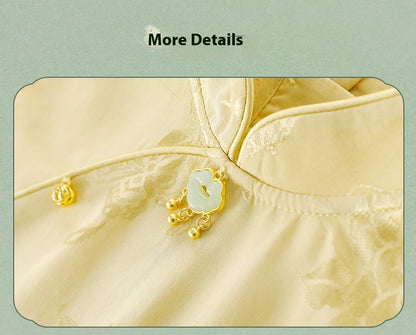 National Style Hanfu-Inspired Summer Set — Top & Pants for Children