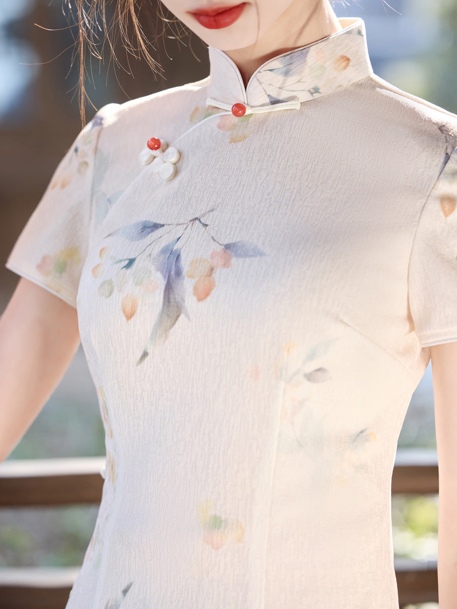 New Chinese Style Cheongsam – High-End Slim Fit Daily Dress