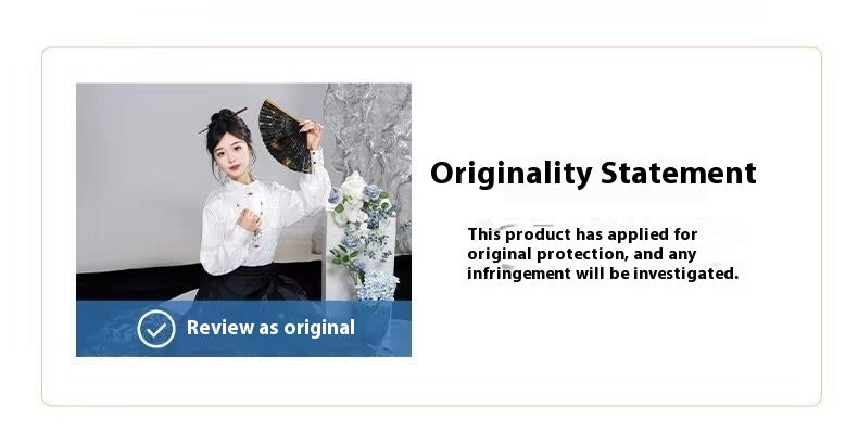 Ming Dynasty Hanfu Set — High Collar Shirt and Horse Face Skirt