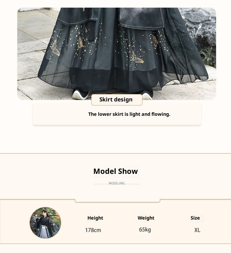 Unisex Jin Dynasty Hanfu Cross Collar Top Daily Wear Ancient Style