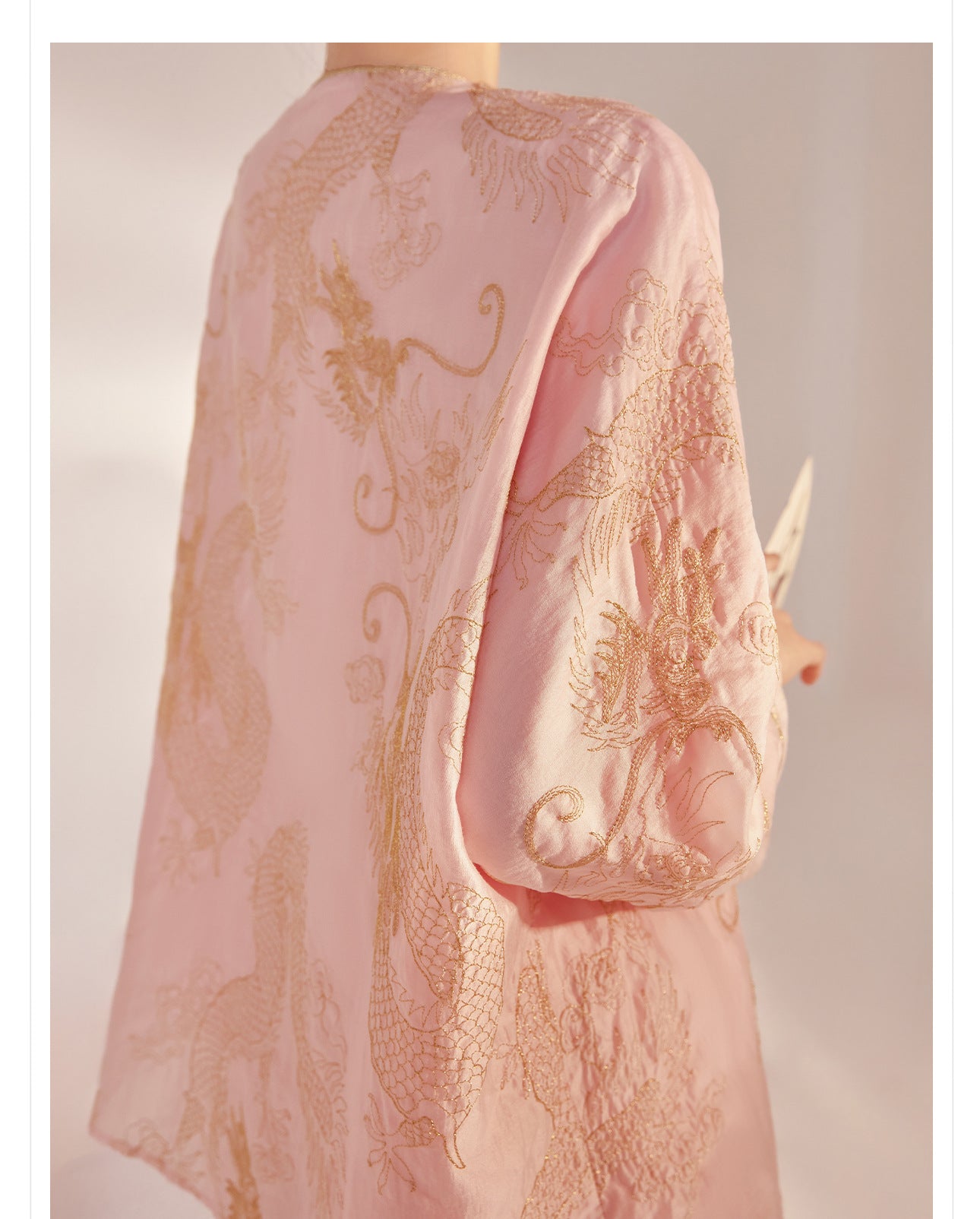 New Chinese Style Dragon Embroidered Shirt & High Waist Skirt Set