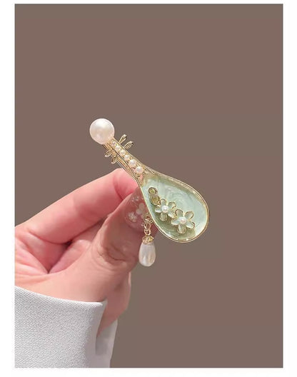 Rose Pipa Hair Clip Chinese Style Side Bang Clip Vintage Hairpin