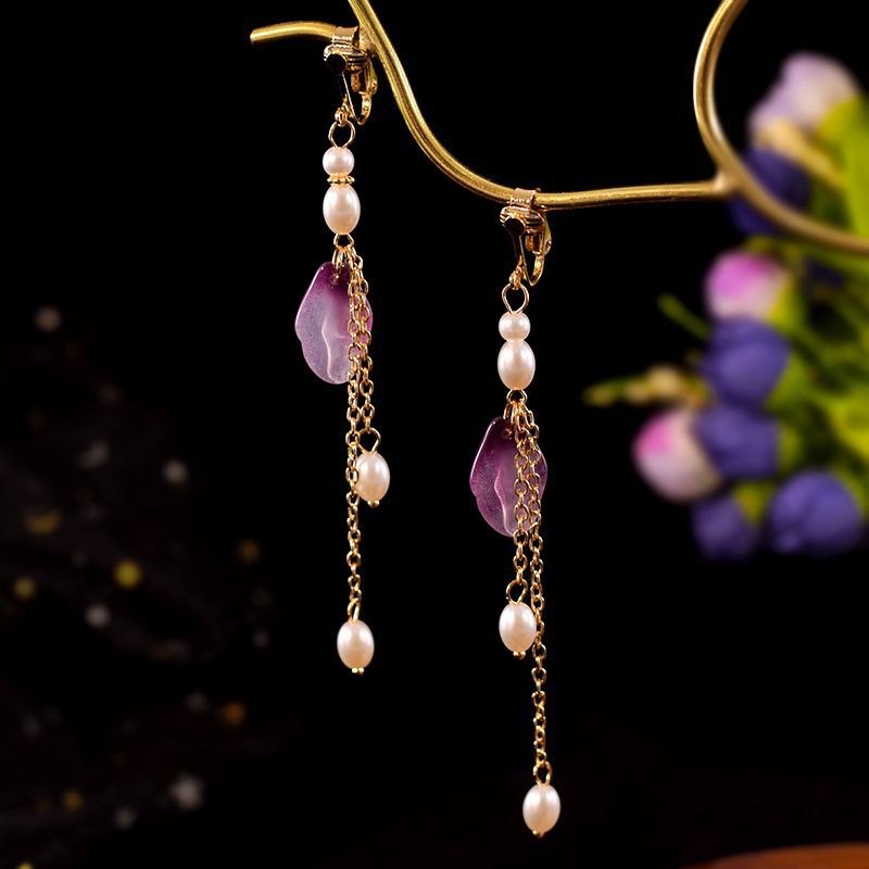 Burnt Blue Earrings | Ancient Style Tang Ming Dynasty Retro Hanfu Accessory