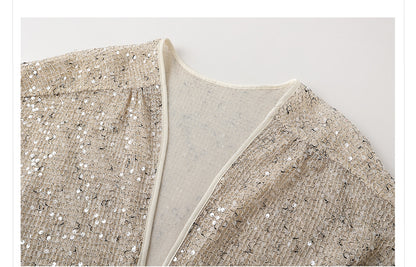 Autumn New Chinese Sequin Embroidered High-End Coat Dress Set