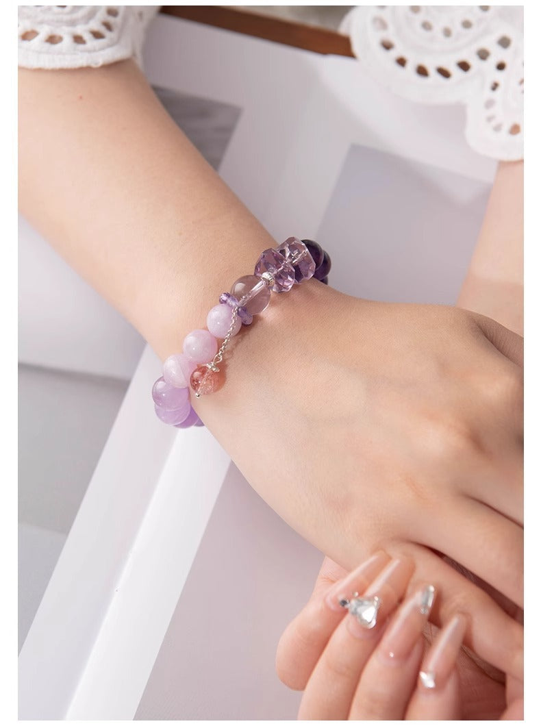 Natural Amethyst Nine-Purple Fire Bracelet — Lucky Exam Charm for Women