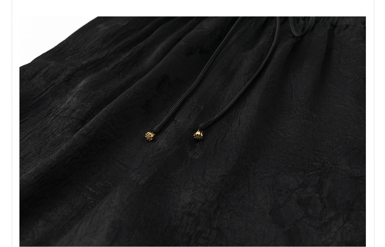 2026 New Chinese Style Elegant Acetate Wide-Leg Pants for Women