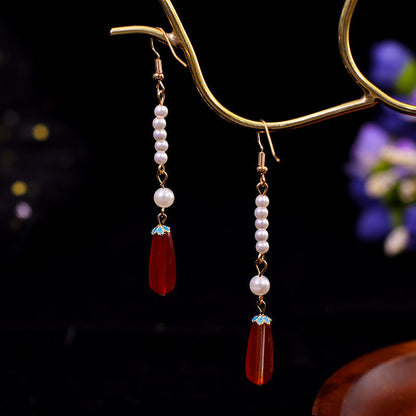 Burnt Blue Earrings | Ancient Style Tang Ming Dynasty Retro Hanfu Accessory