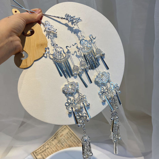 Warring States Robe Hanfu Hair Accessories Qin Han Wei Jin Silver Hairpin