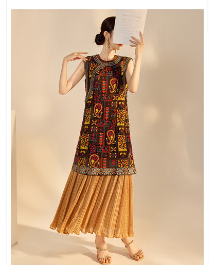 High-End Summer Dress for Women |New Chinese Style Embroidered Long Dress