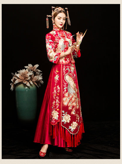 Chinese Wedding Xiuhe Dress Bride & Groom Plus Size Set