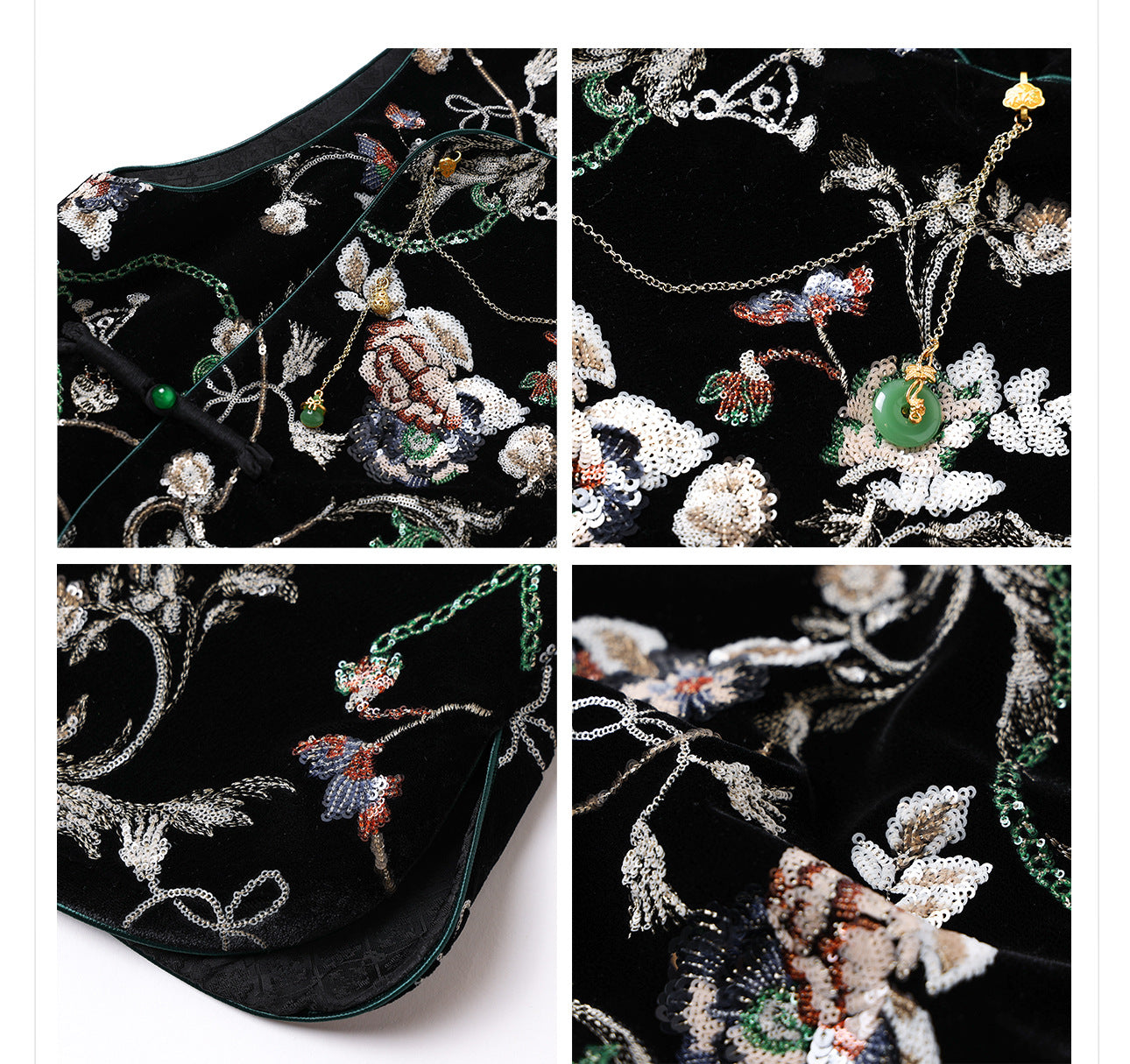 Elegant Velvet Floral Sequin Vest – High-End Women's Fashion