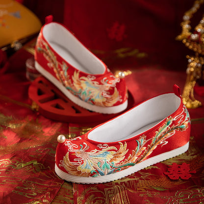 Autumn 2025 Hanfu Shoes — Bride Xiuhe Shoes with Inner Height for Women
