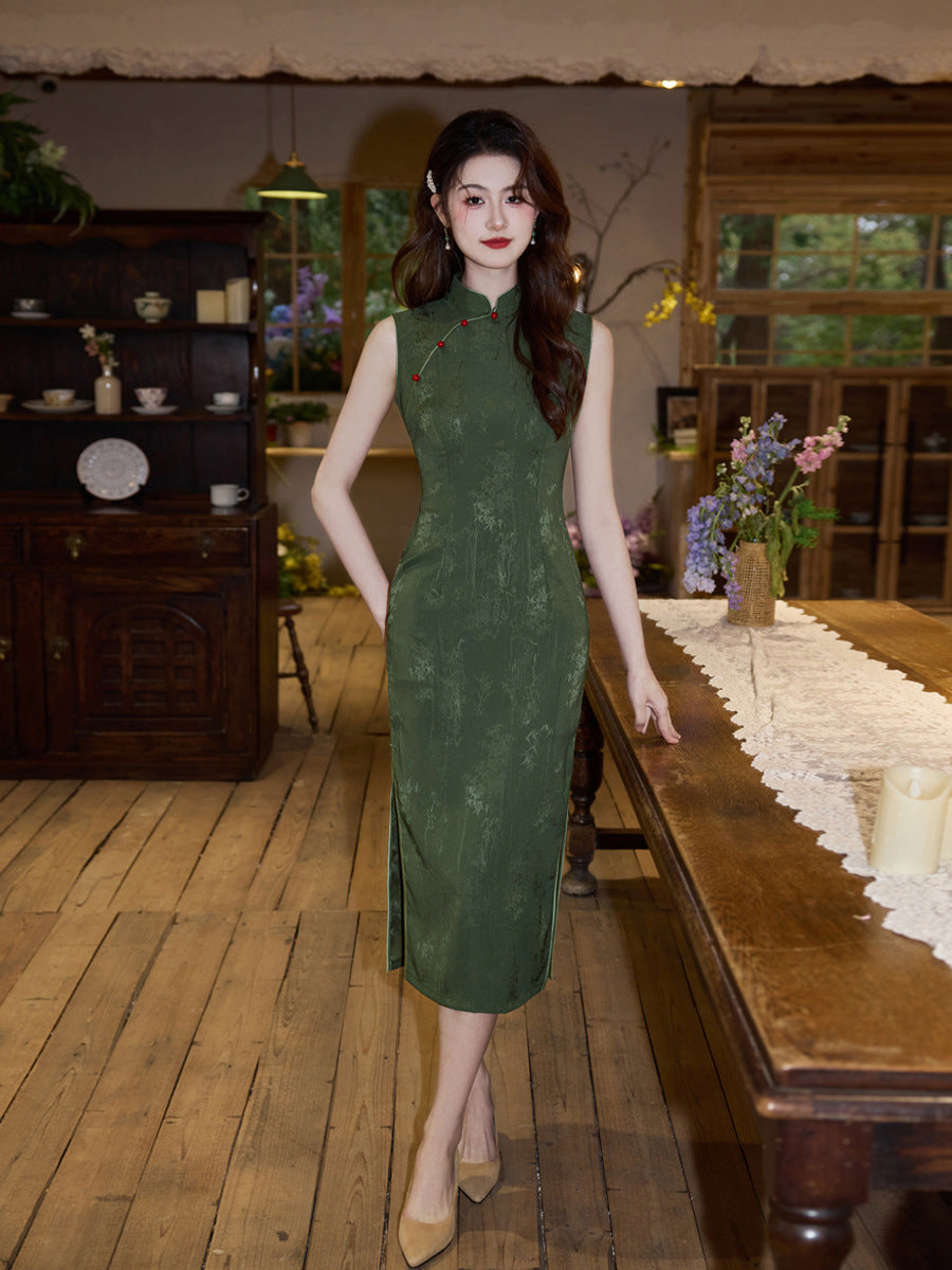 New Chinese Style Qipao – Jacquard Slim Fit Summer Dress