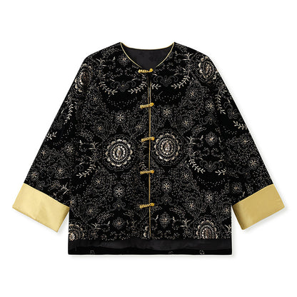 Retro Sequin Embroidered Zen Chinese Style Autumn Jacket