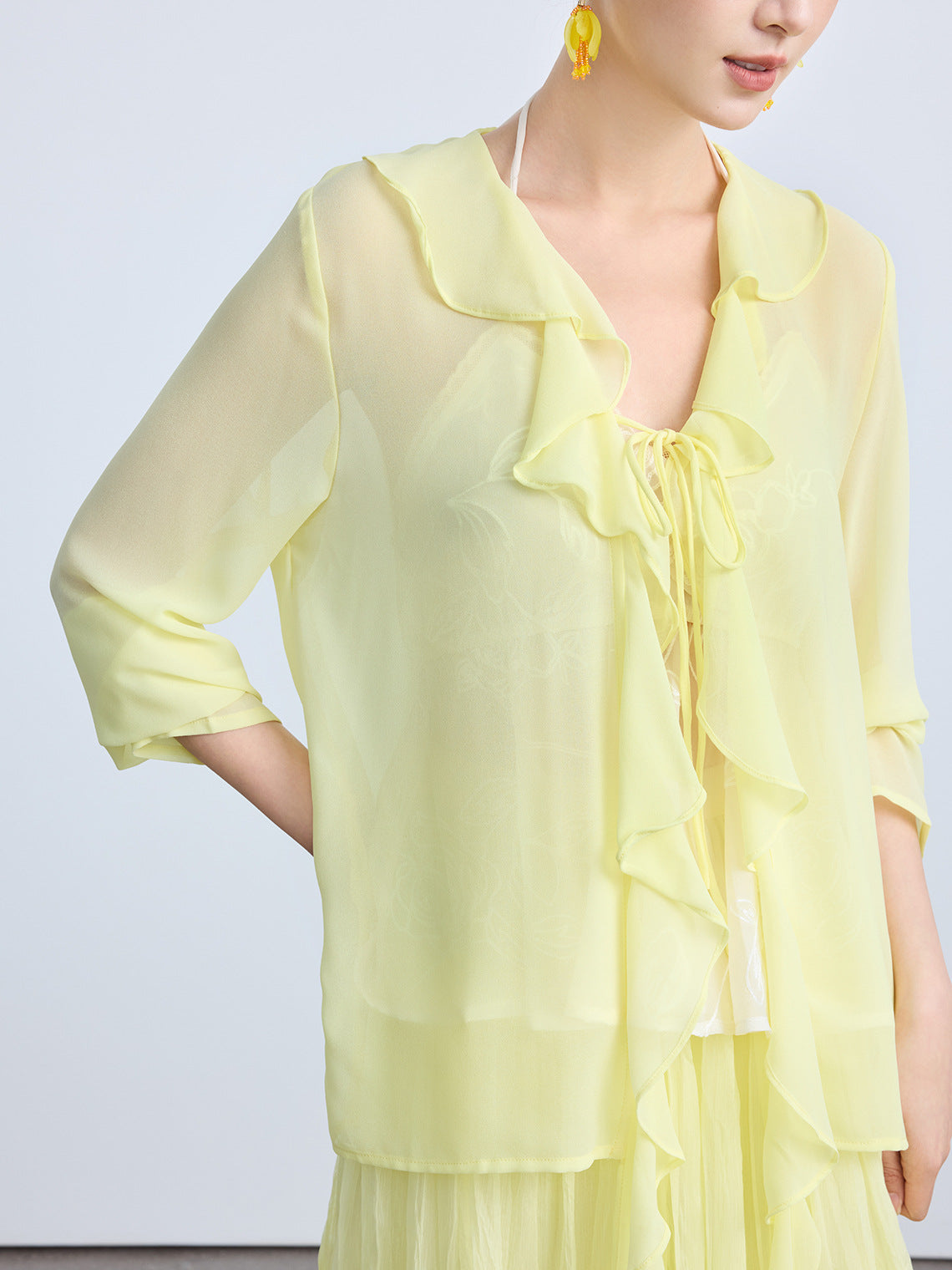 Lightweight Flowing Chinese Style Long Sleeve Top