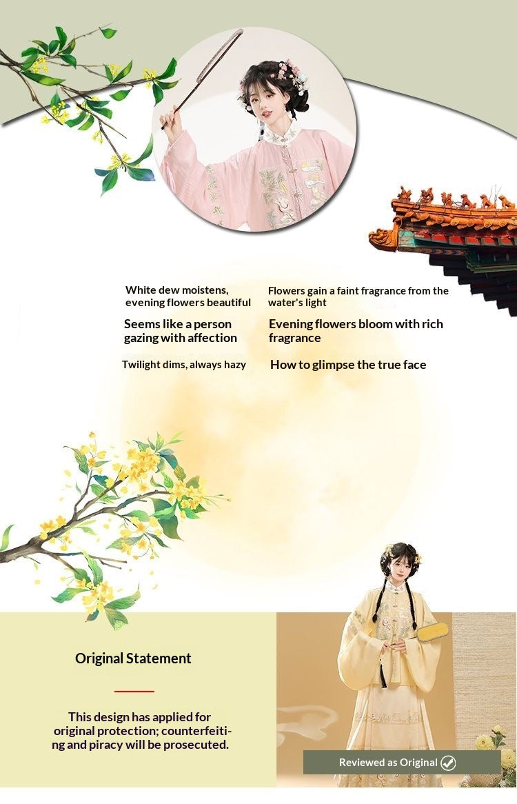 Trees of Sea 2025 New Ming Hanfu Set Stand Collar Embroidered Horse Face Skirt