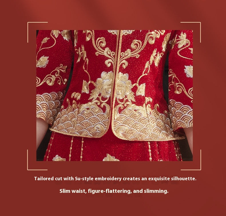 Xiuhe Wedding Dress Bride Slim Fit Chinese Wedding Couple Set