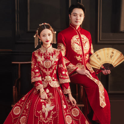 Xiuhe Wedding Dress Bride Slim Fit Chinese Wedding Couple Set