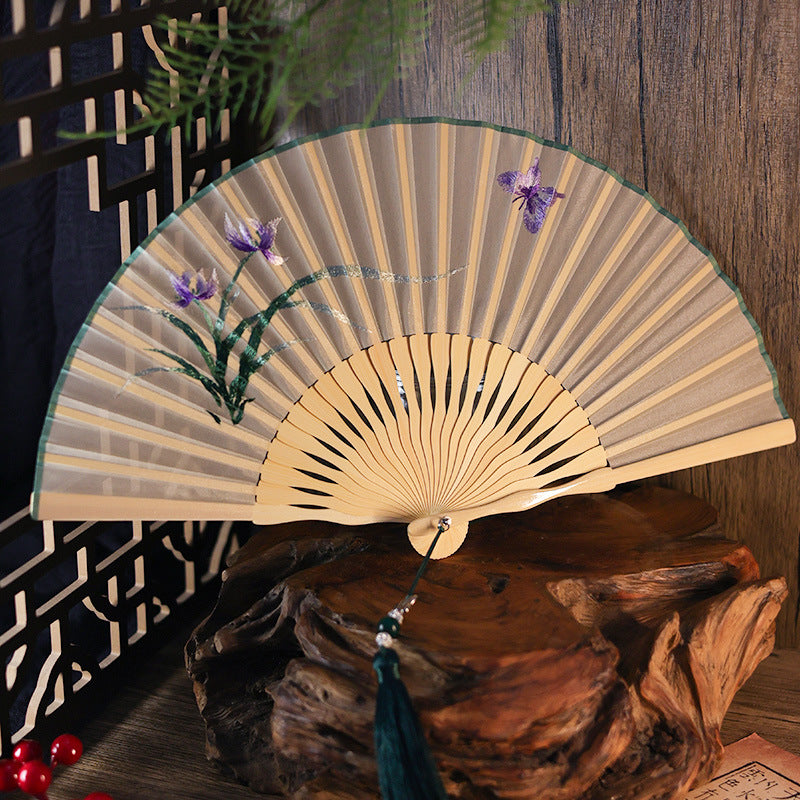 Ancient Style Suzhou Embroidered Fan — Portable Chinese Style Fan