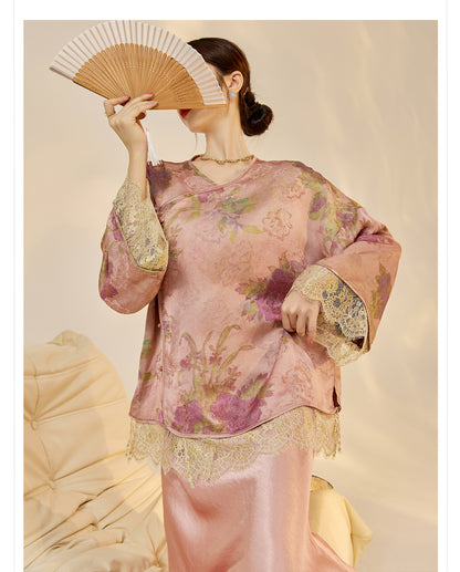 2025 New Chinese Style Light Luxury Jacket | Elegant Printed Rayon Women's Top