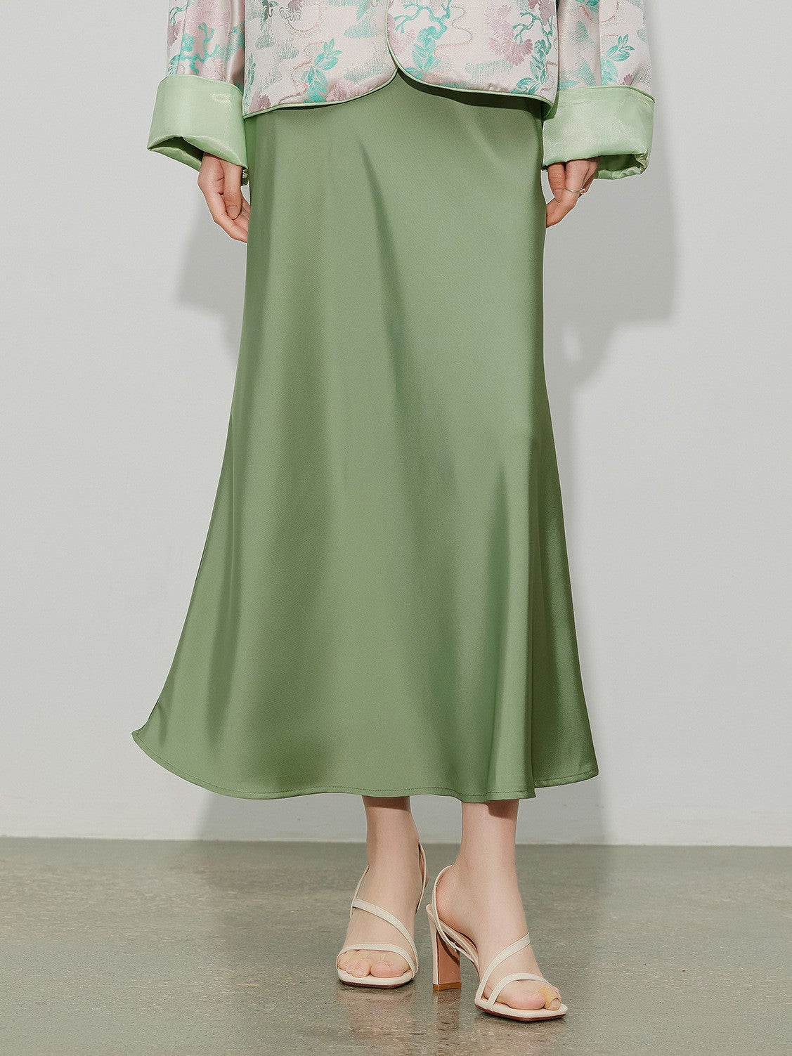 Chic High-End Acetate Midi Mermaid Skirt