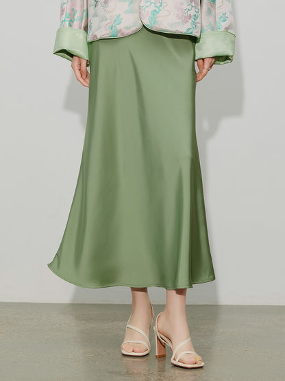 Chic High-End Acetate Midi Mermaid Skirt