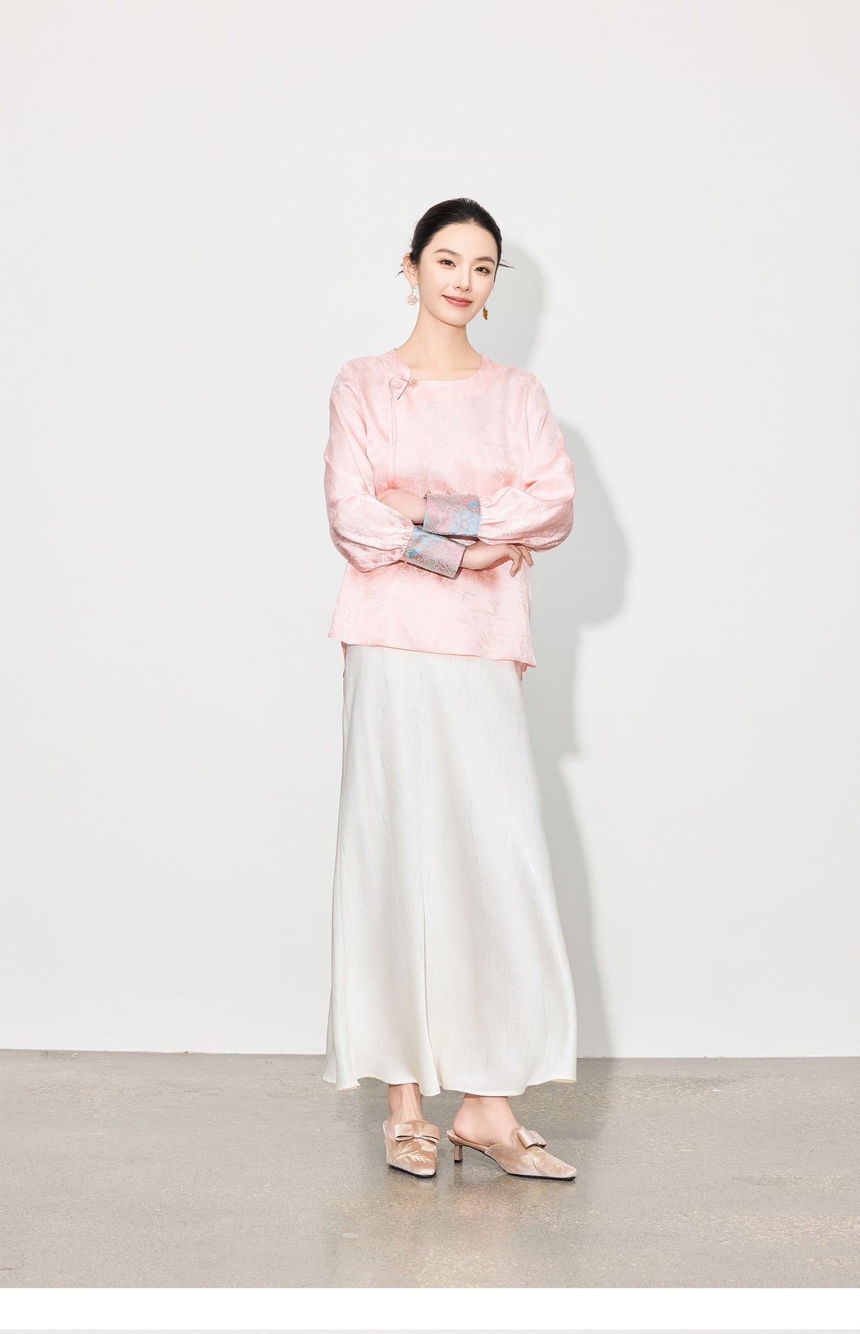 Stylish Retro Long Sleeve Jacquard Shirt