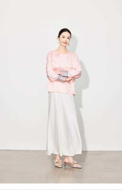 Stylish Retro Long Sleeve Jacquard Shirt