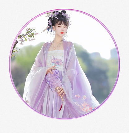 Oriental Ancient Hanfu — Restored Fairy Purple Spring Summer Set