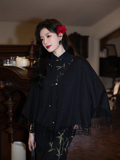 Elegant Black Cheongsam – 2025 Sleeveless Slim Fit Dress