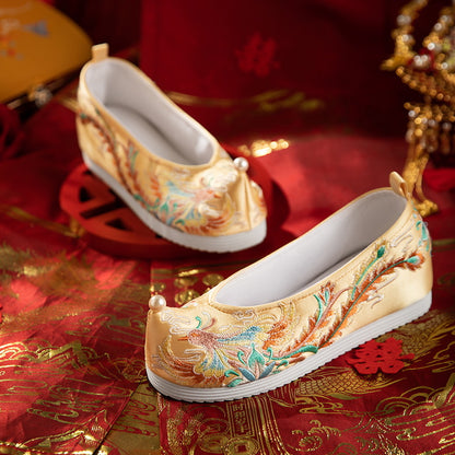 Autumn 2025 Hanfu Shoes — Bride Xiuhe Shoes with Inner Height for Women