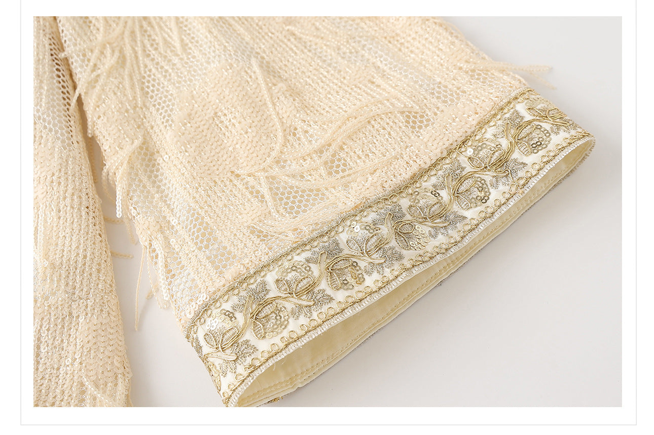 Autumn High-End Embroidered Tassel Cardigan | New Chinese Style Top