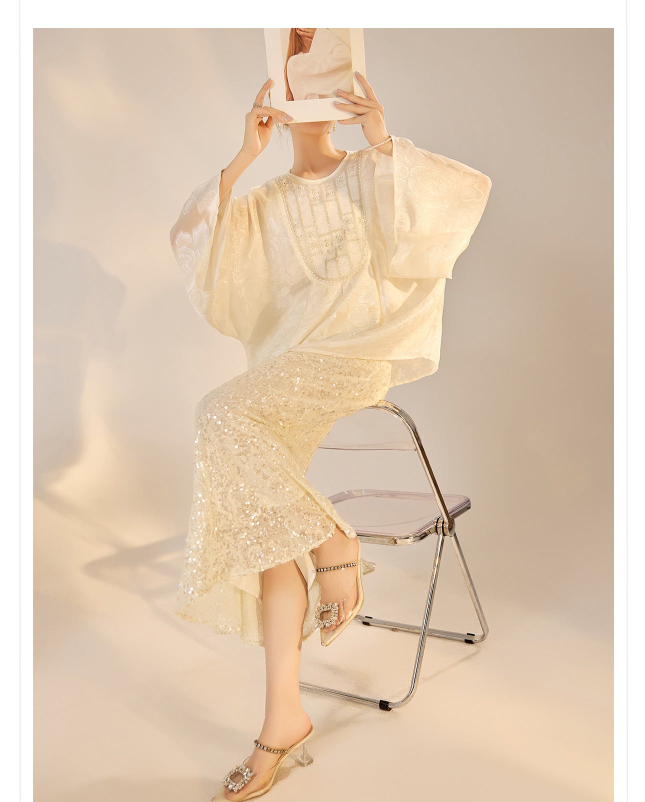 New Chinese Style Beaded Embroidered High-End Blouse for Women